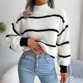 Herbst Winter Chic Gestreifte Pullover